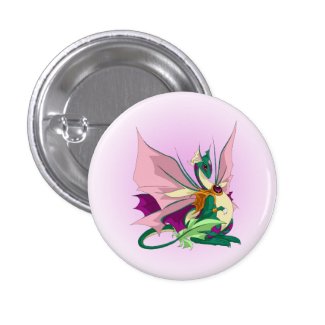 Pink Flower Dragon Button