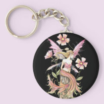 Pink Flower Fairy Art keychains