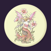 Pink Flower Fairy Art magnets