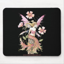 Pink Flower Fairy Art mousepads