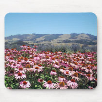Pink Flower Field Mousepad by LorrieM Pink Flower Field Mousepad