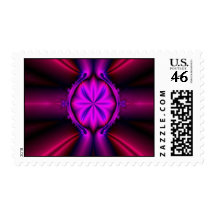 Pink Flower Fractal Postage Stamp