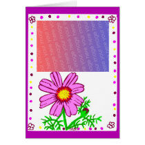 pink flower frame card