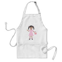 Pink Flower Girl Aprons