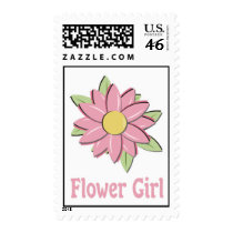 Pink Flower Girl postage