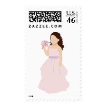 Pink Flower Girl Postage