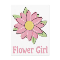 Pink Flower Girl postcards