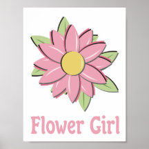 Pink Flower Girl Posters