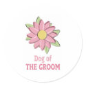 Pink Flower Groom Dog stickers