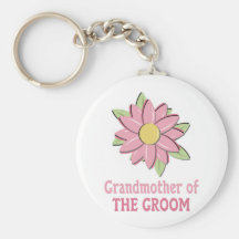 Pink Flower Groom Grandmother Keychains