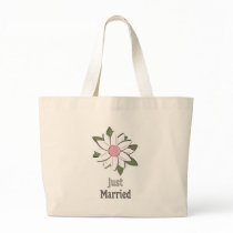 Pink Flower Groom Just Married bags