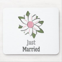 Pink Flower Groom Just Married mousepads