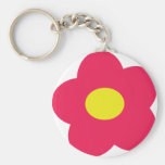 pink flower icon key chains