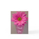 Pink Flower in Vase Thank You Note Card