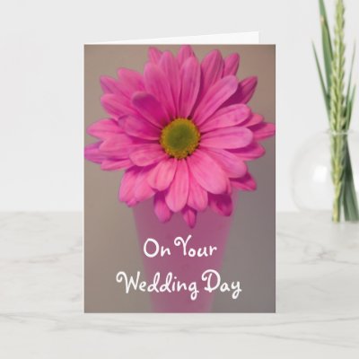 This custom floral wedding card features a digitally painted nature 