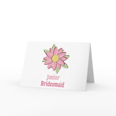 Pink Flower Junior Bridesmaid Cards