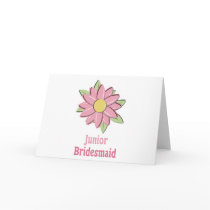 Pink Flower Junior Bridesmaid cards