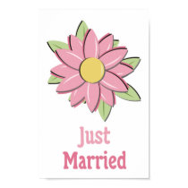 Pink Flower Just Married posters