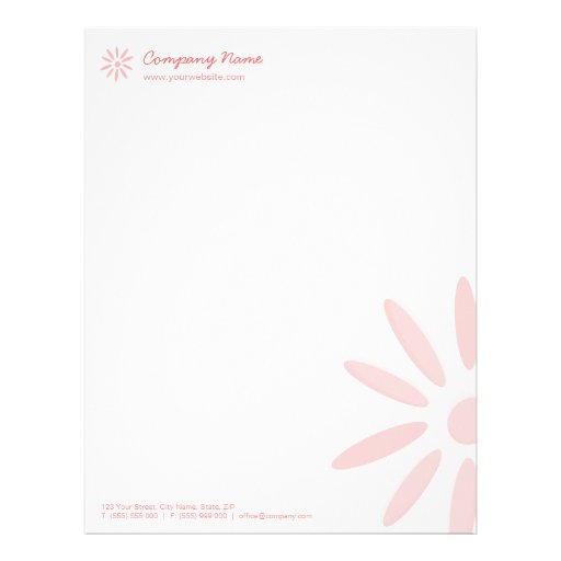 Pink Flower letterhead Zazzle