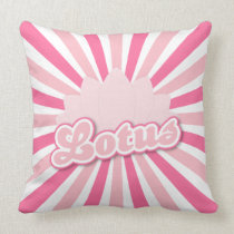 Pink Flower Lotus Throw Pillow