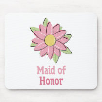 Pink Flower Maid of Honor mousepads