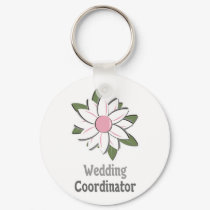 Pink Flower Male Wedding Coordinator keychains