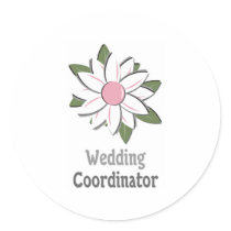 Pink Flower Male Wedding Coordinator stickers