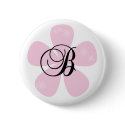 Pink Flower Monogram B buttons by weddingsareus Pink Flower Monogram B buttons