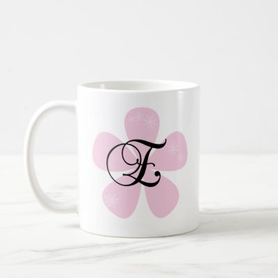 Pink Flower Monogram E Mug