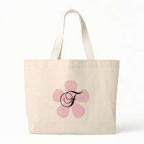 Pink Flower Monogram F bags by weddingsareus Pink Flower Monogram F bags