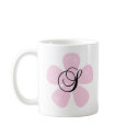 Pink Flower Monogram S mugs by weddingsareus Pink Flower Monogram S mugs