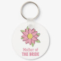 Pink Flower Mother of the Bride keychains