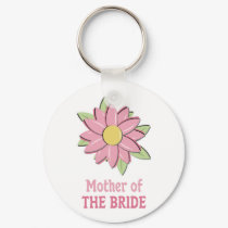 Pink Flower Mother of the Bride keychains