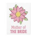 Pink Flower Mother of the Bride postcards