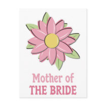 Pink Flower Mother of the Bride postcards