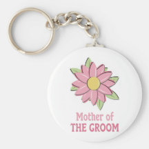 Pink Flower Mother of the Groom  Key Chains