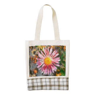 Pink flower painting zazzle HEART tote bag