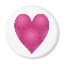 Pink Flower Pattern Fridge Magnet
