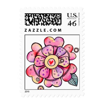 Pink Flower Postage postage