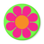 Pink Flower Power magnets
