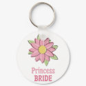 Pink Flower Princess Bride keychains