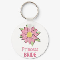 Pink Flower Princess Bride keychains