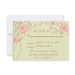 Pink Flower Response Card Personalized Invite