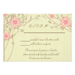 Pink Flower Response Card Personalized Invite