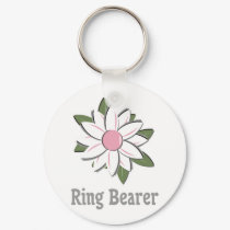 Pink Flower Ring Bearer keychains by TeeShirtsTShirts Pink Flower Ring Bearer keychains