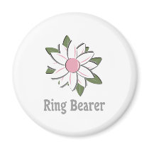 Pink Flower Ring Bearer Refrigerator Magnet
