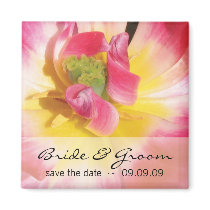 Pink Flower Save the Date Fridge Magnet by BestCards Pink Flower Save the Date Fridge Magnet