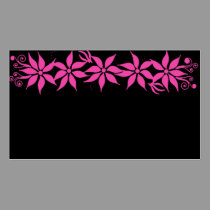 PINK FLOWER SCROLL business cards
