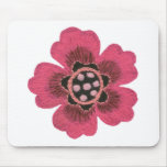 Pink flower set mousepads