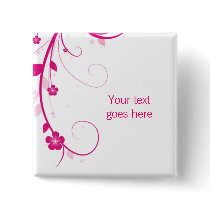 PInk Flower Swirls custom brooch / pin buttons by BestCards PInk Flower Swirls custom brooch / pin buttons